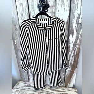 BURU Black Stripe Set Size XS Everyday Pants & Top